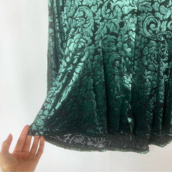 Ultra Pink Womens Whimsigoth Velvet Burnout Top Size S Bell Sleeve Fairy Grunge - Picture 9 of 14